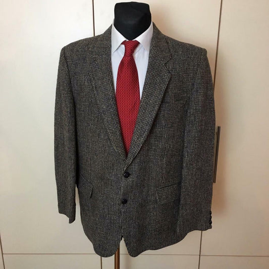 Harris Tweed 100% Wool Brown Jacket Blazer Size US/UK 42 EUR 52