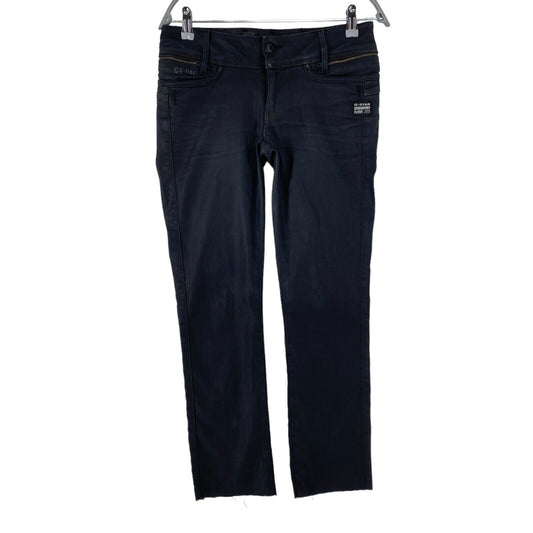 G-STAR BERLIN femme noir coupe droite régulière jean enduit W26 L28