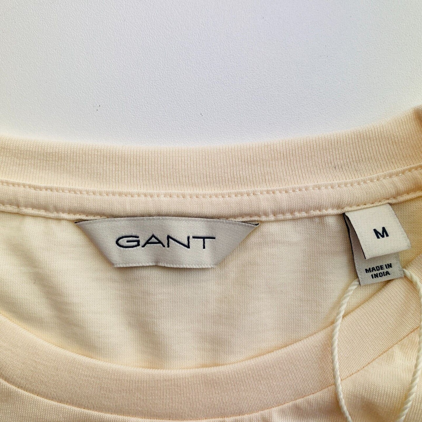 GANT Women Beige Tonal Archive Shield Crew Neck T Shirt Size M