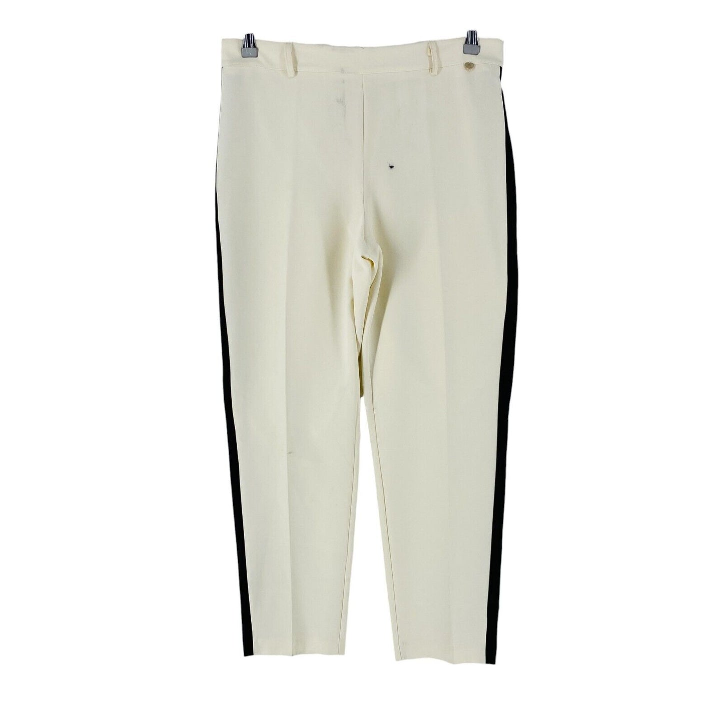 RINASCIMENTO Women Cream White Regular Straight Fit Dress Trousers Size M W30