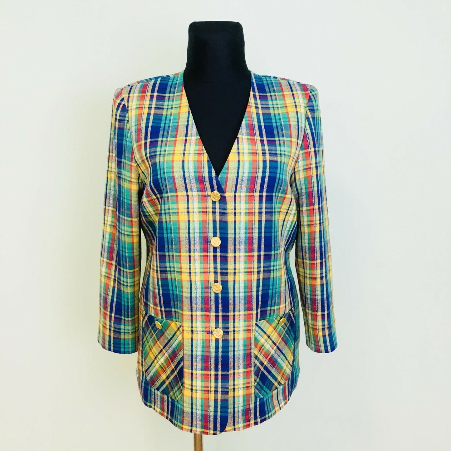 FRANKENWALDER Colourful Linen Blend Blazer Jacket EUR 42 US 12 UK 14