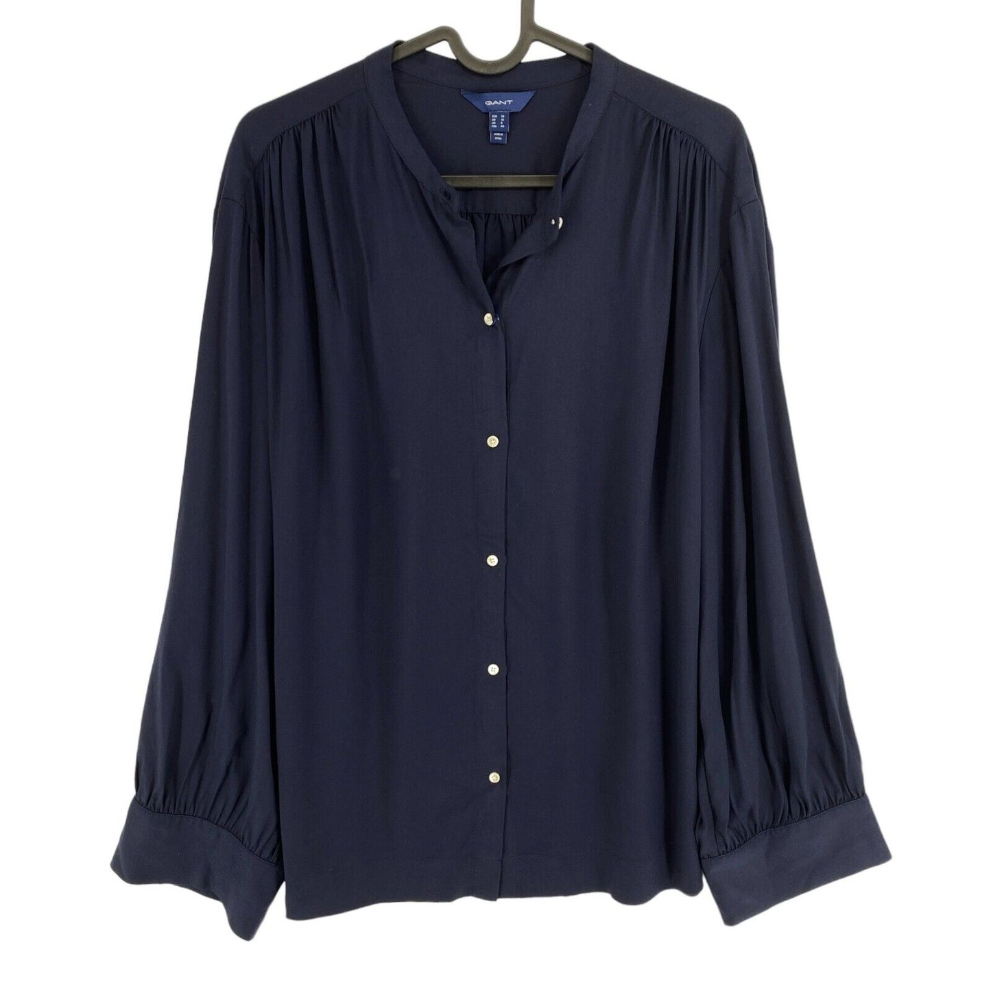 GANT Navy Blue Wide Cuff Blouse Size EU 38 UK 10 US 8