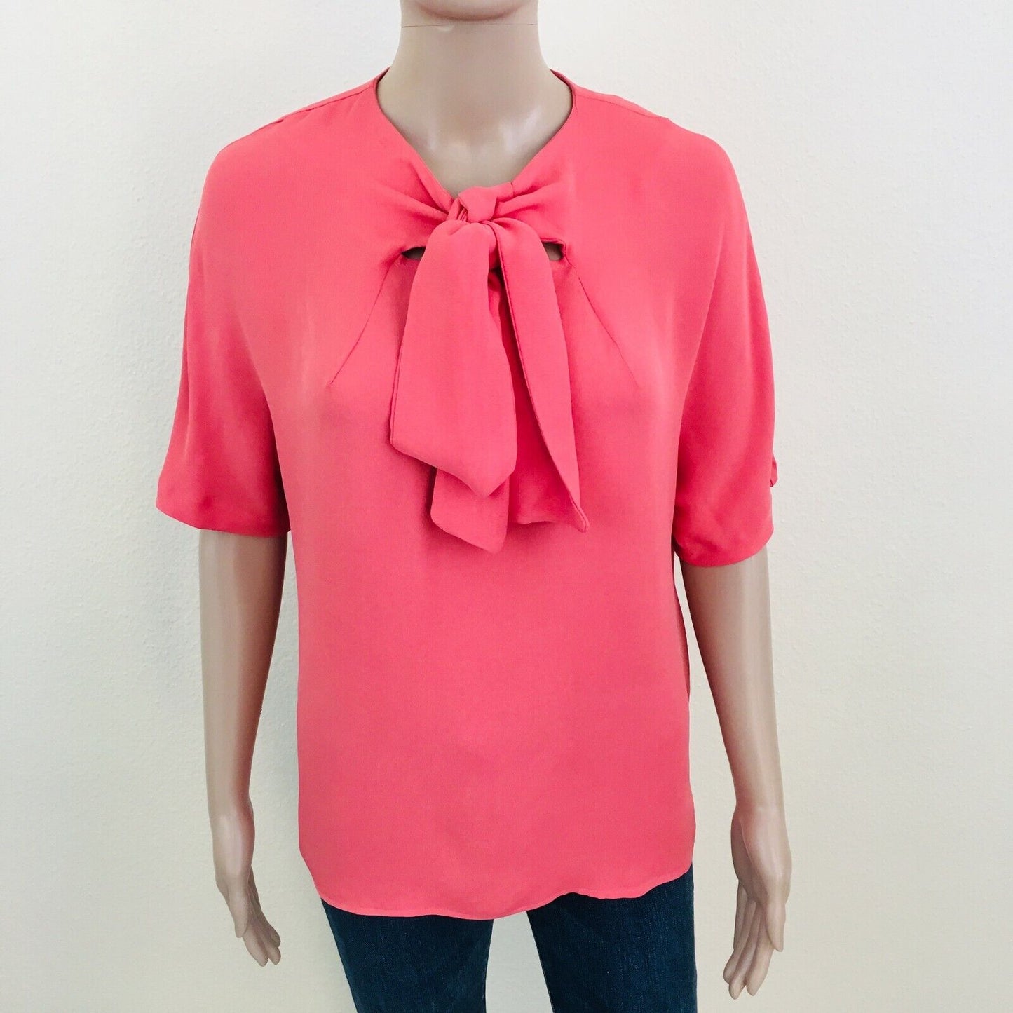 ZARA Pink Short Sleeve Shirt Top Blouse Size S M