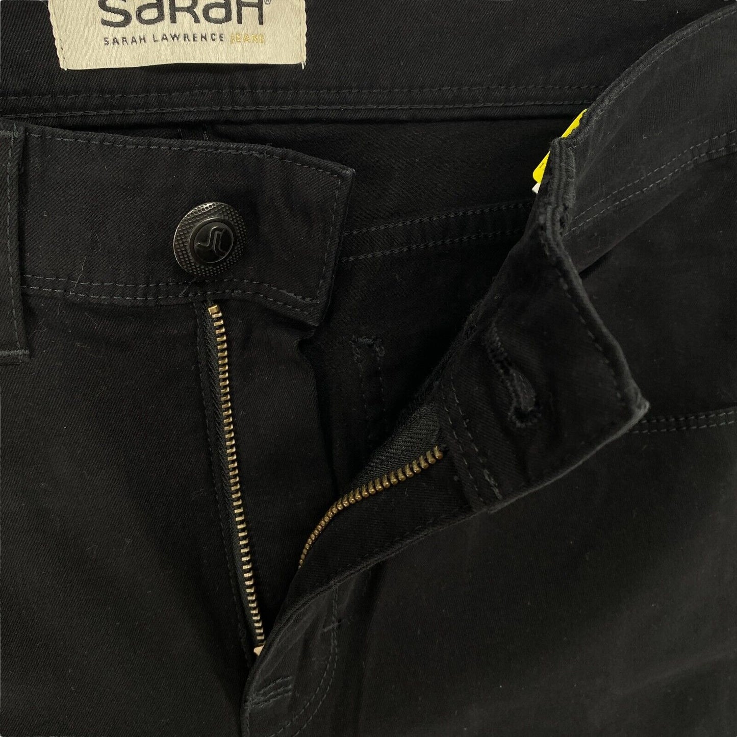 SARAH LAWRENCE JEANS Black Cotton Blend Straight Jeans Size 28 W30 L34