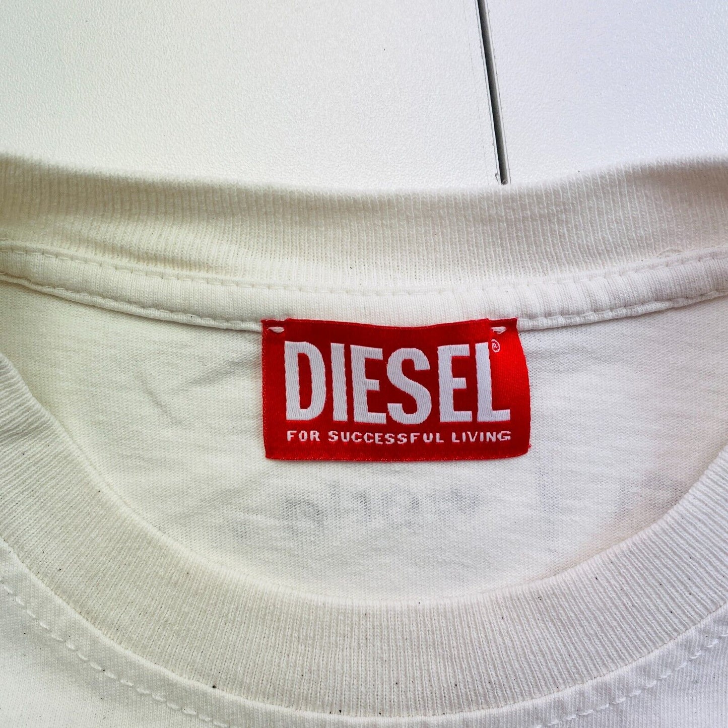 DIESEL Men Beige T-JUST-L8 Crew Neck Short Sleeves T Shirt Size L