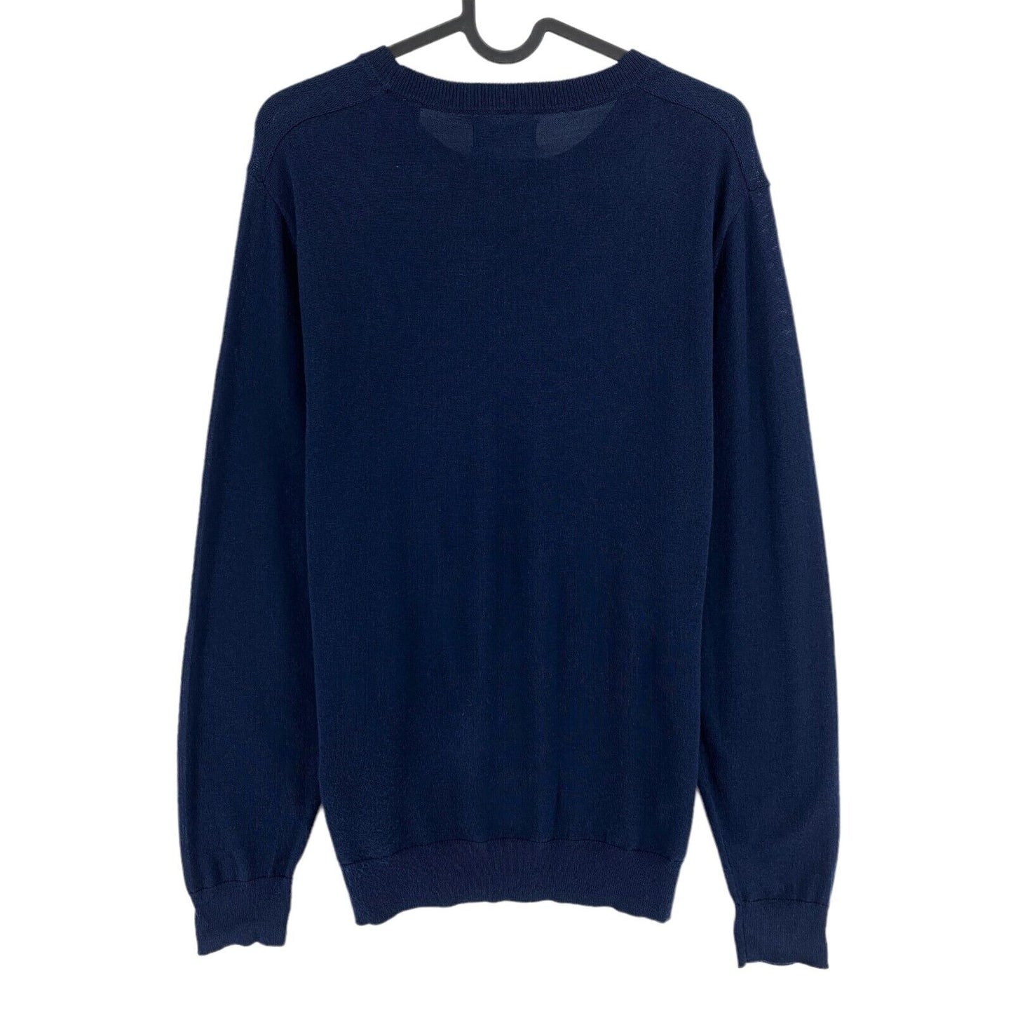 GANT Pullover mit Rundhalsausschnitt, 100 % Wolle, Marineblau, Größe M