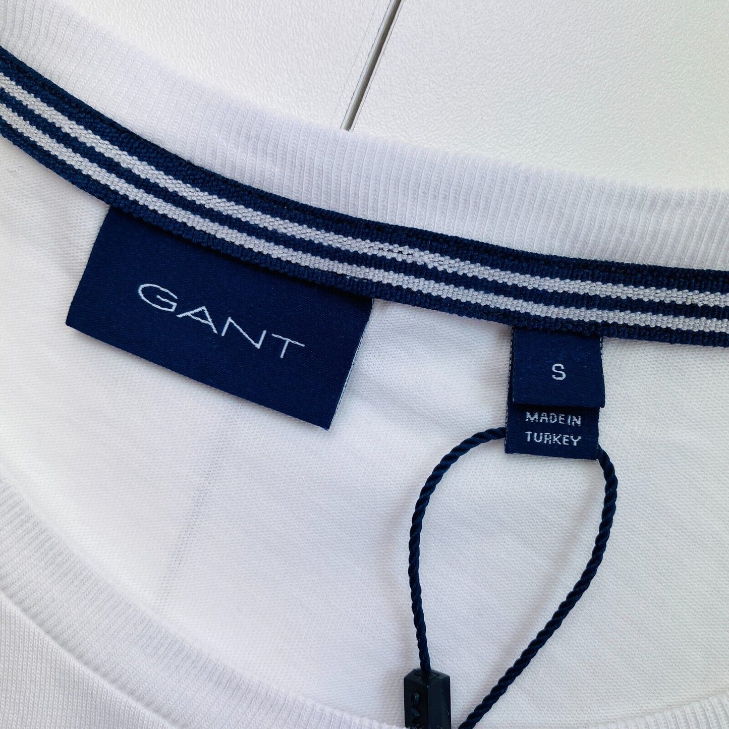 GANT White Logo Crew Neck T Shirt Size S