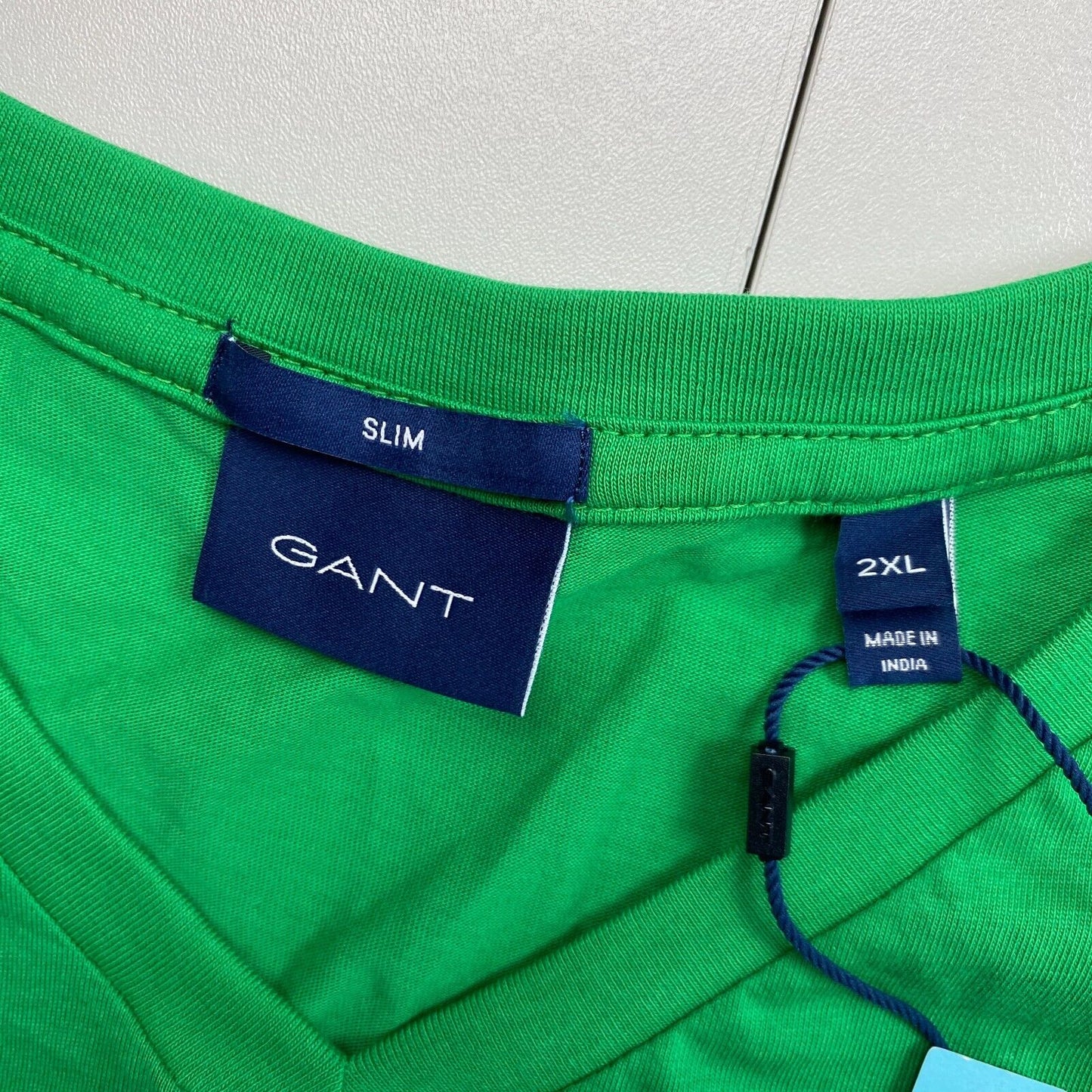 GANT Green Original Slim Fit V Neck Short Sleeves T Shirt Size 2XL XXL