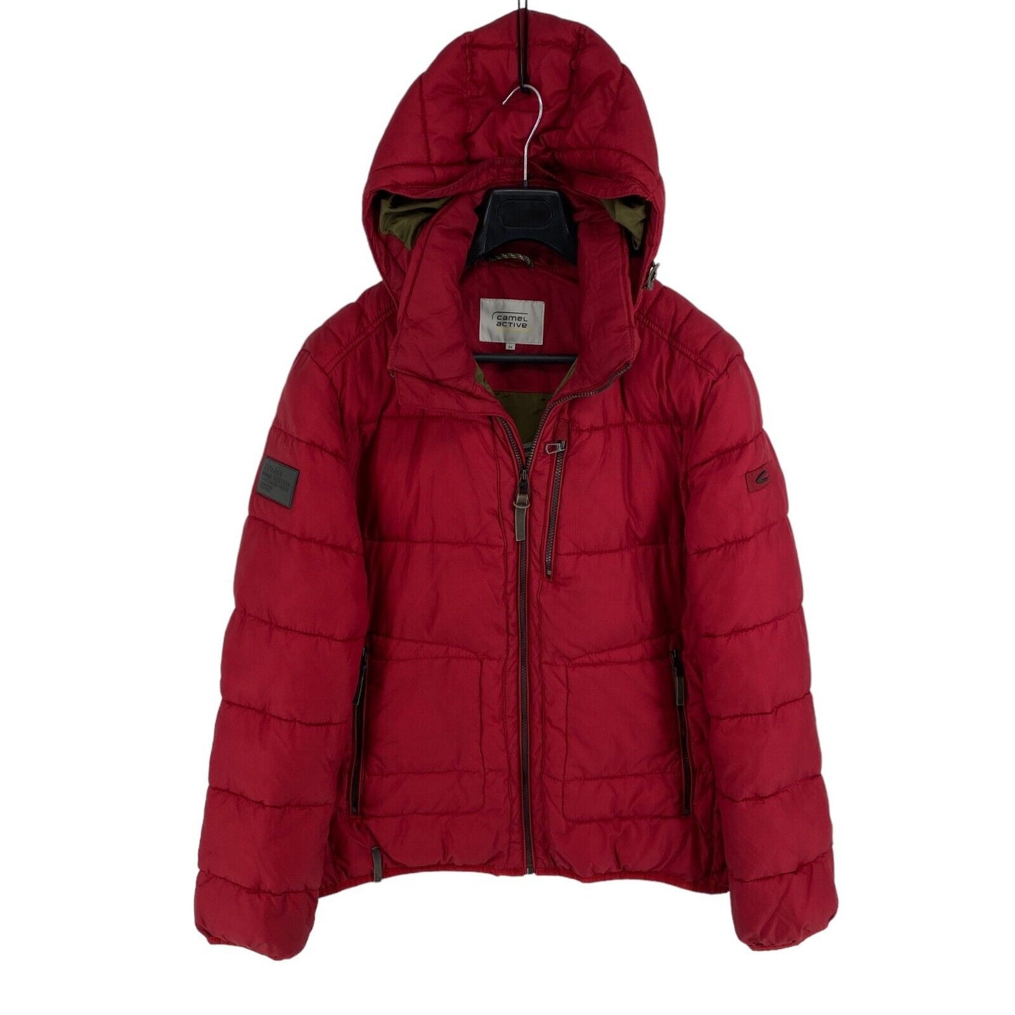 CAMEL ACTIVE Red Hooded Padded Puffer Jacket Coat Size EU 54 UK/US 44