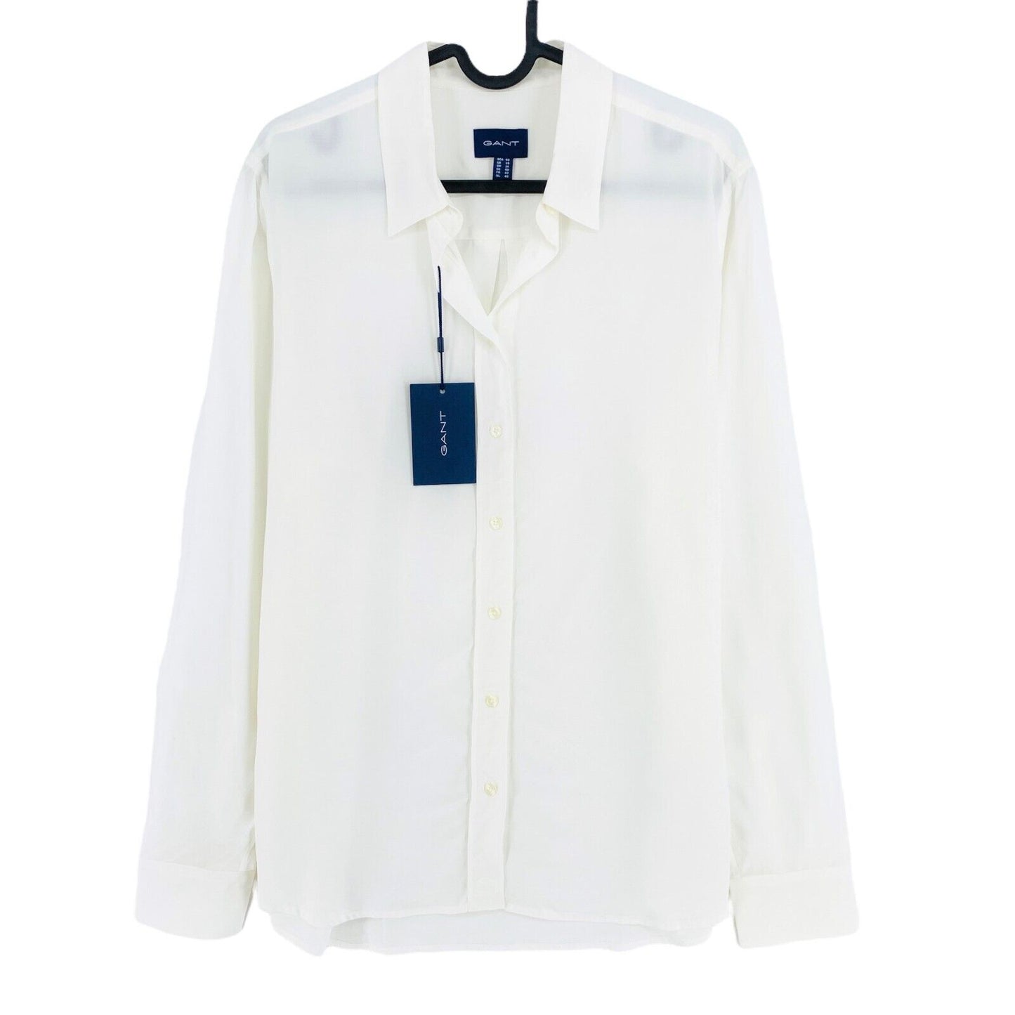 GANT White Solid Crepe Shirt Size EU 40 UK 14 US 10