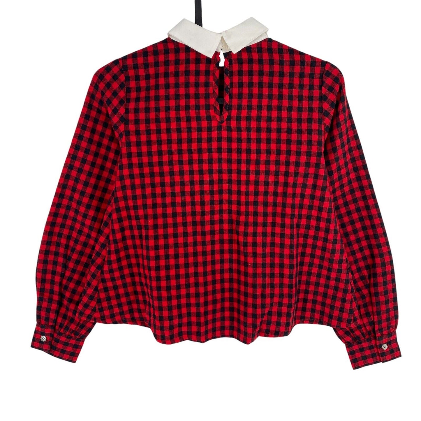 No21 Girls Red Checked Collared Long Sleeves Blouse Size 8 Years