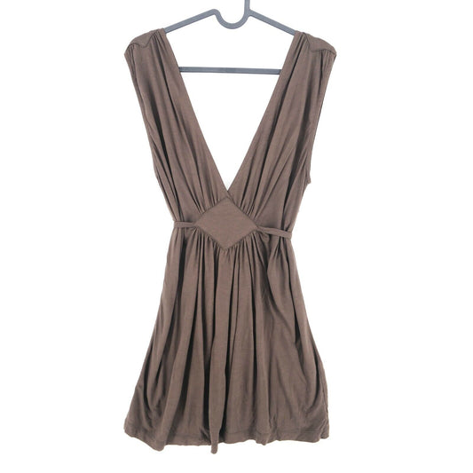 RRP €265 FRENCH CONNECTION Brown V Neck Dress Size 10 - S