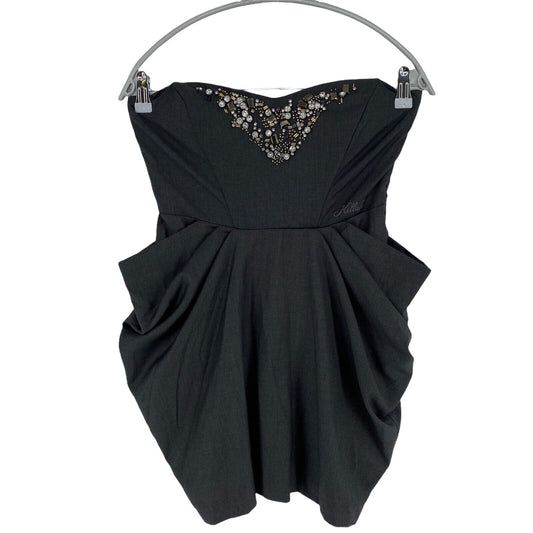 RPR €109 Killah Dark Grey Sleeveless Sweetheart Strapless Mini Dress Size S