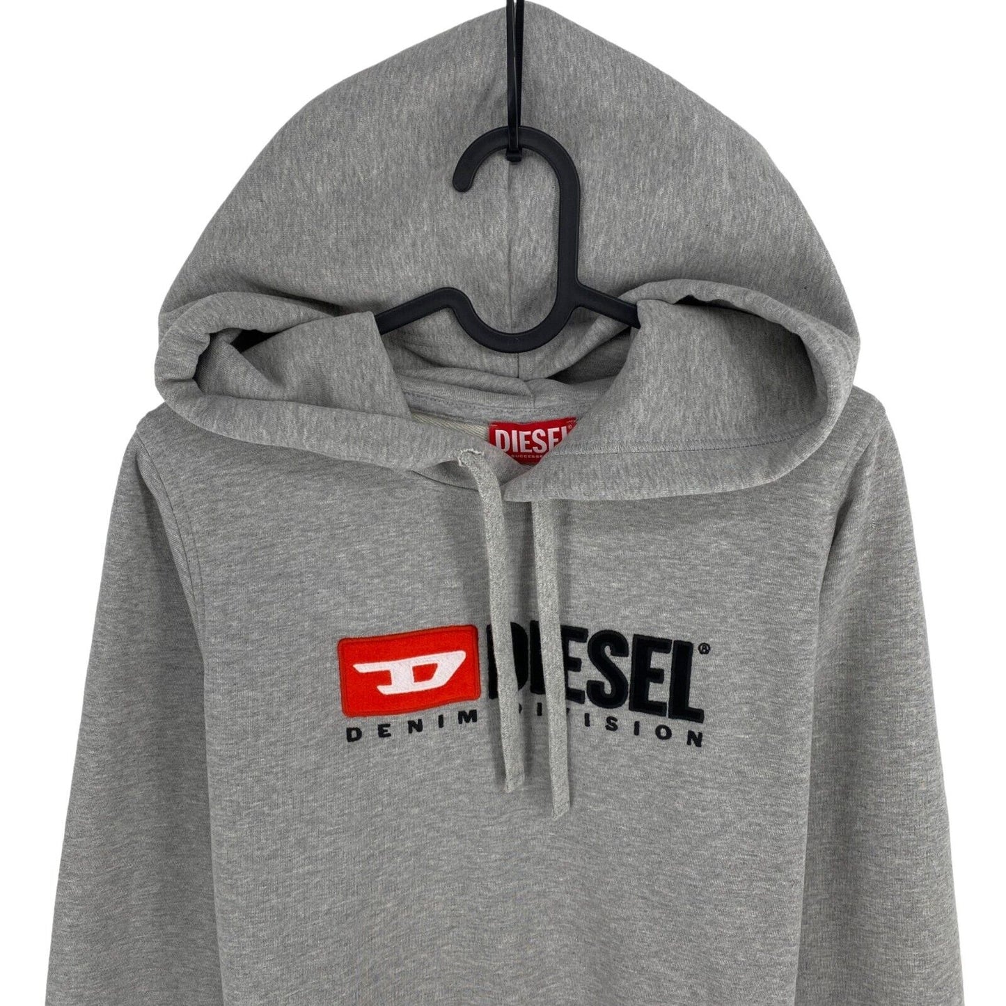 DIESEL Gris Logo Sweat à capuche Pull Taille XS