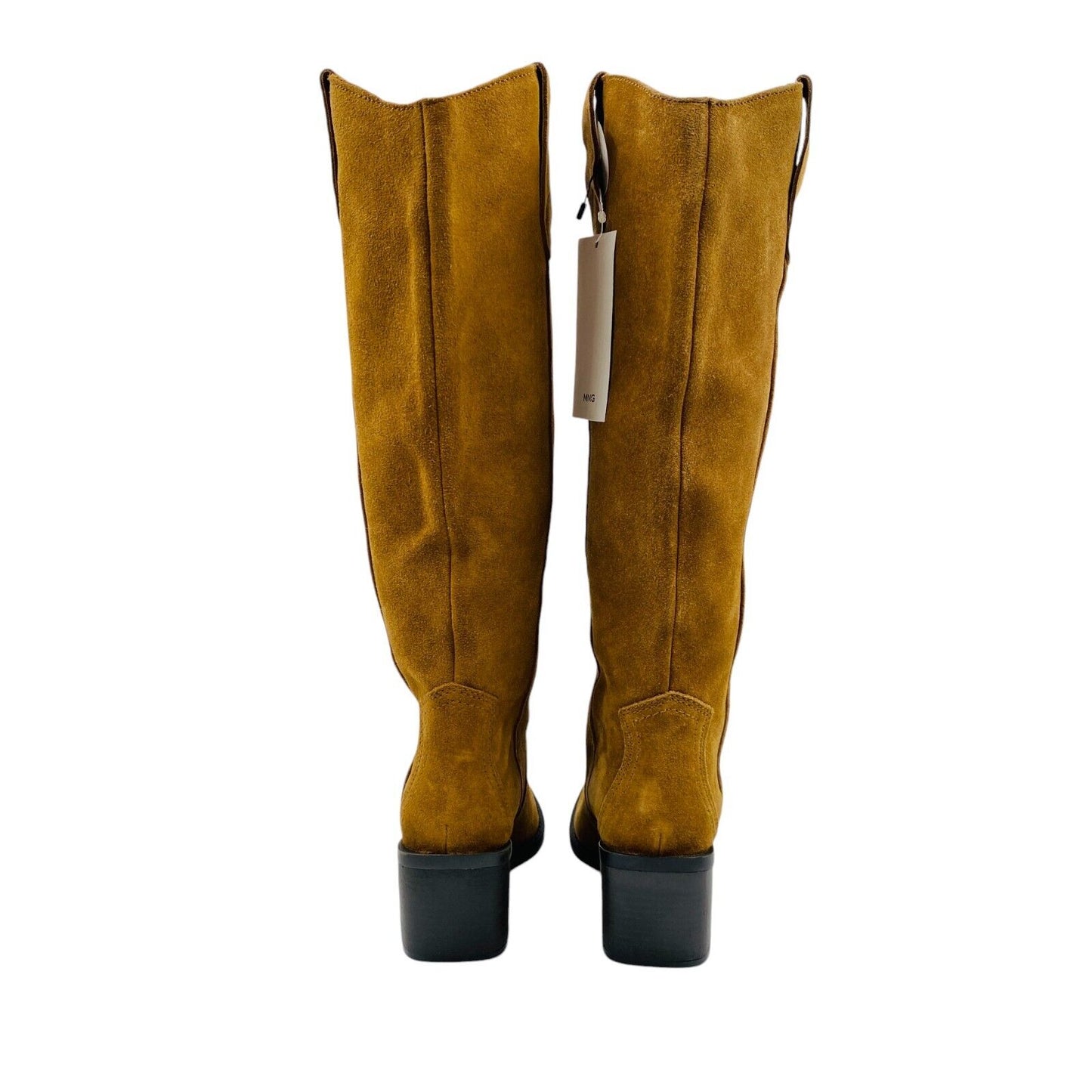 MANGO Women Brown Suede Leather Knee High Boots Heels EUR 36 UK 3 US 5.5