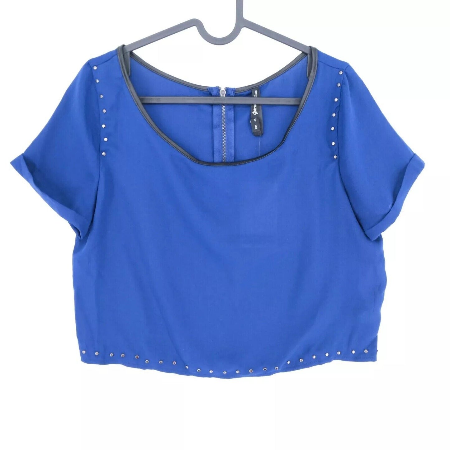 Stradivarius Women Blue Crop Top Blouse T Shirt Size M