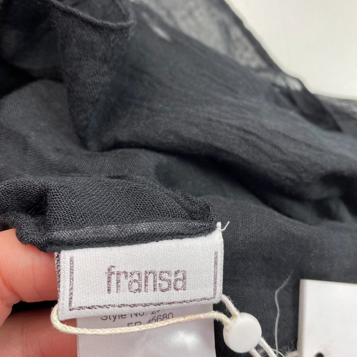 FRANSA Black Solid Scarf Shawl