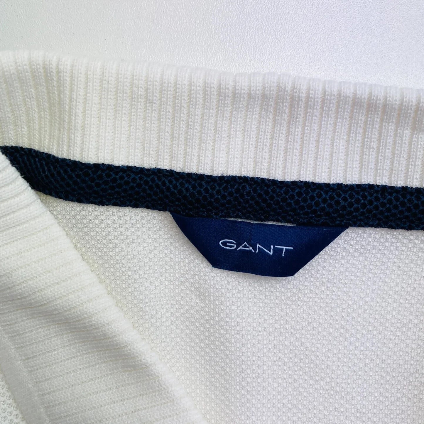 GANT Women White Rope Icon Pique Polo Shirt Size S