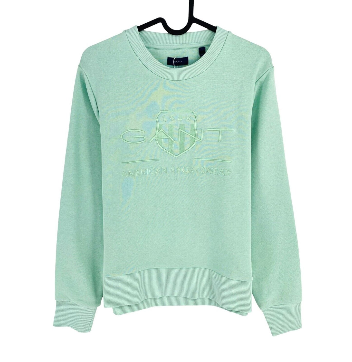 GANT Light Green Reg Tonal Archive Shield Crew Neck Jumper Sweater Size S