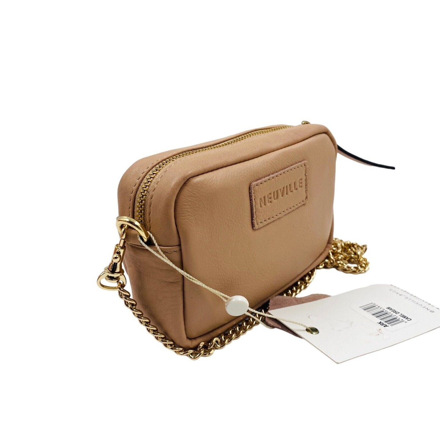 NEUVILLE Light Brown Leather Clutch Bag