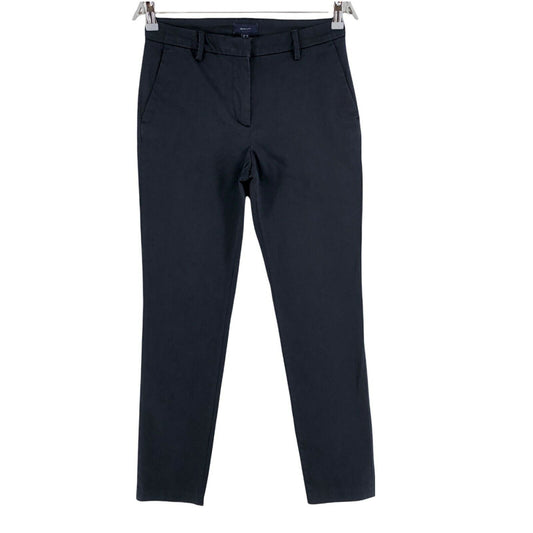 GANT Navy Blue Tech Prep Satin Slack Pants Trousers Size EU 36 UK 10 US 6