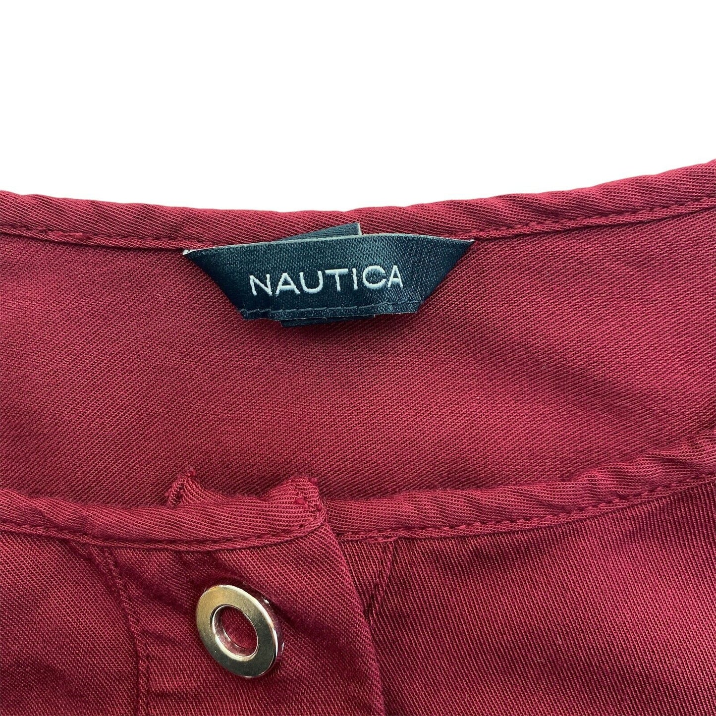 NAUTICA Dark Red Long Sleeves Crew Neck Shirt Blouse Size 2XS XS S