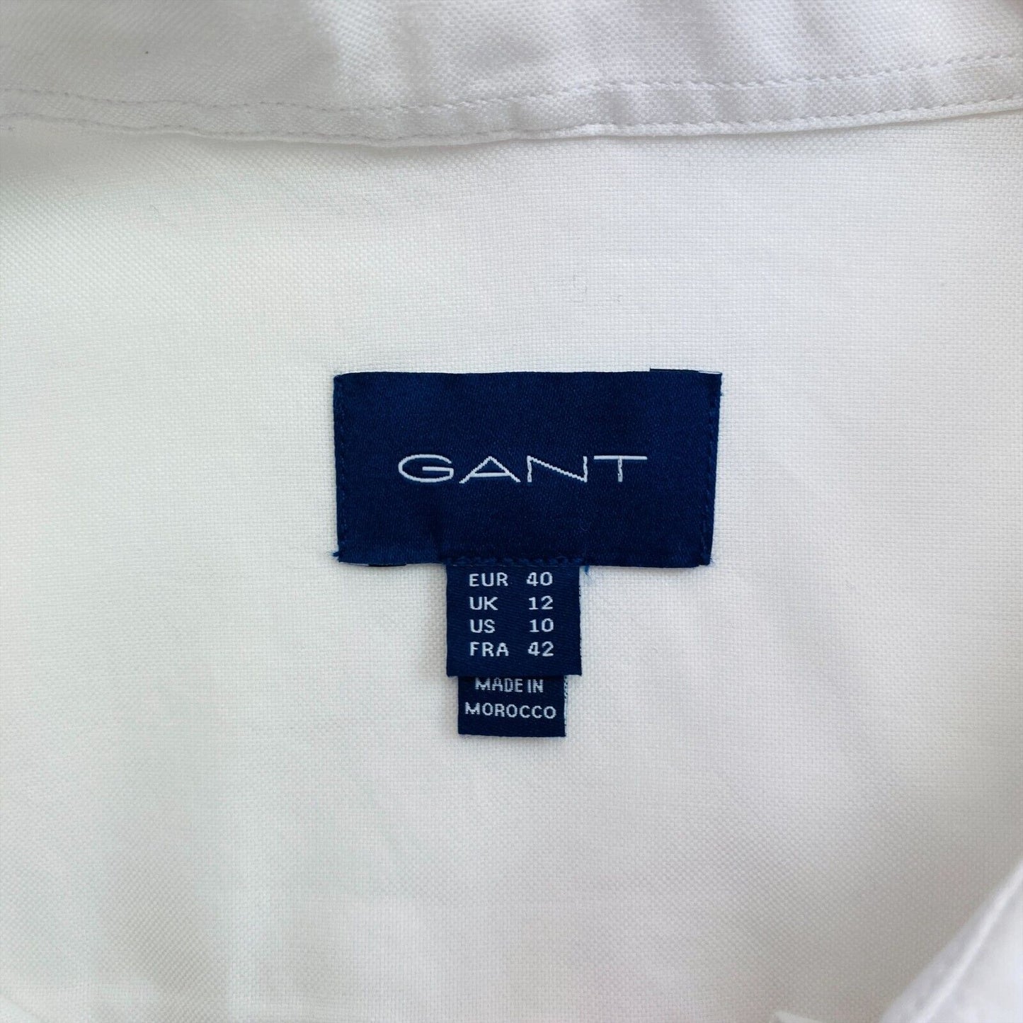 GANT White Stretch Oxford Solid Short Sleeves Shirt Size EU 40 UK 12 US 10