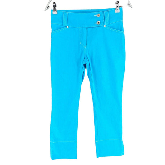 RPR €238 Byblos Blu Blue Capri Pants Trousers Size EU 30 UK 2 US 0 W27