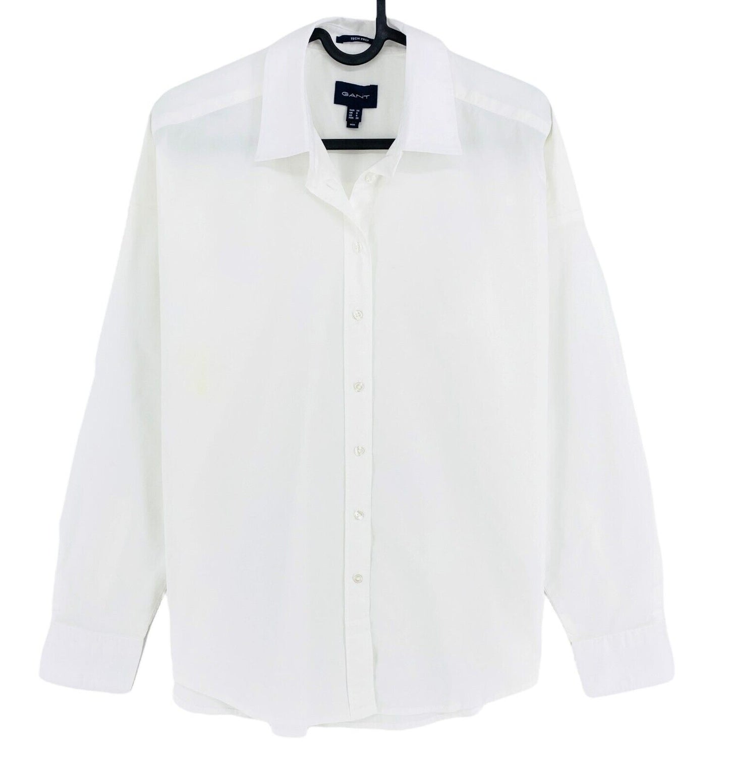 GANT White Tech Prep Broadcloth Oversized Solid Shirt Size EU 36 UK 8 US 6