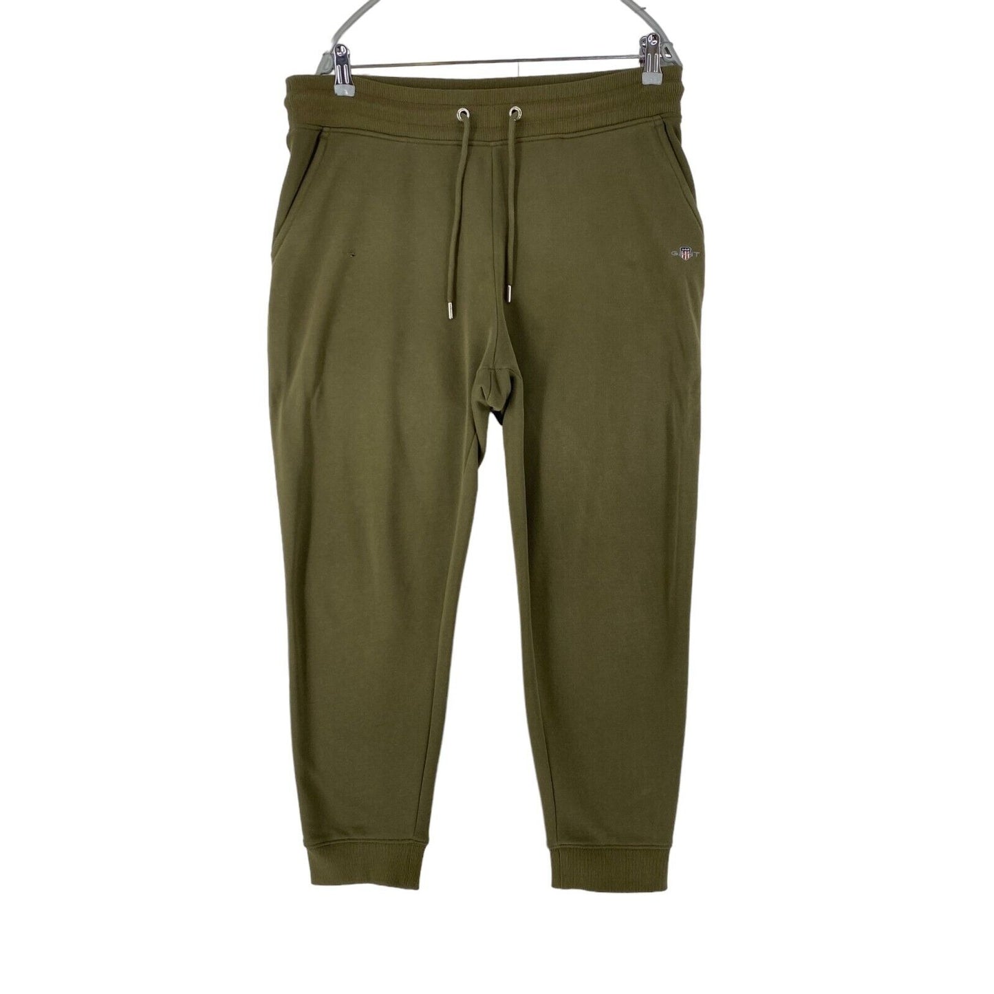 GANT Khaki Green Mens Regular Fit Cuffed Sweatpants Trousers L