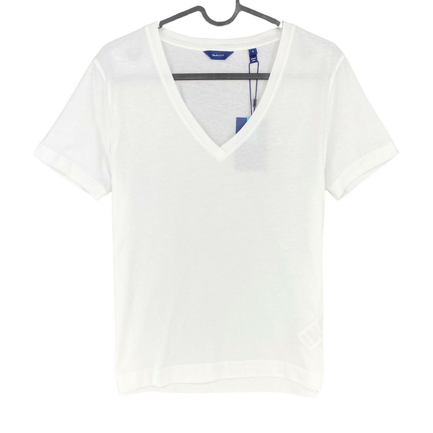 GANT White Original V Neck Top T Shirt Size S