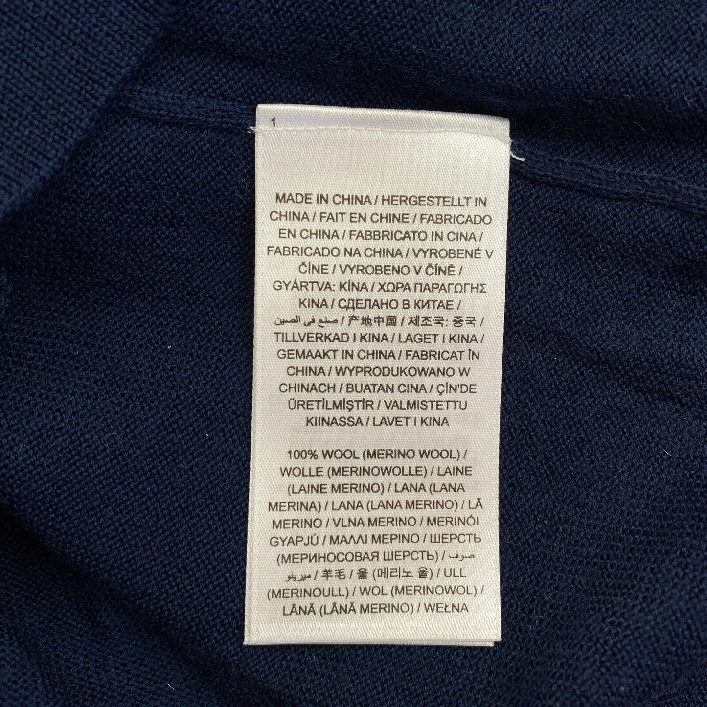 GANT Marineblauer Rollkragenpullover aus 100 % Wolle, Größe XS