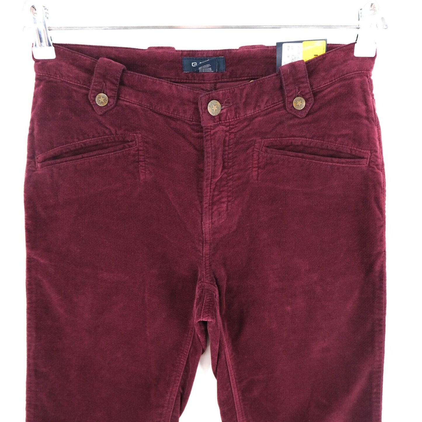 GANT Dark Red Stretch Velvet Cropped Jeans Size 28