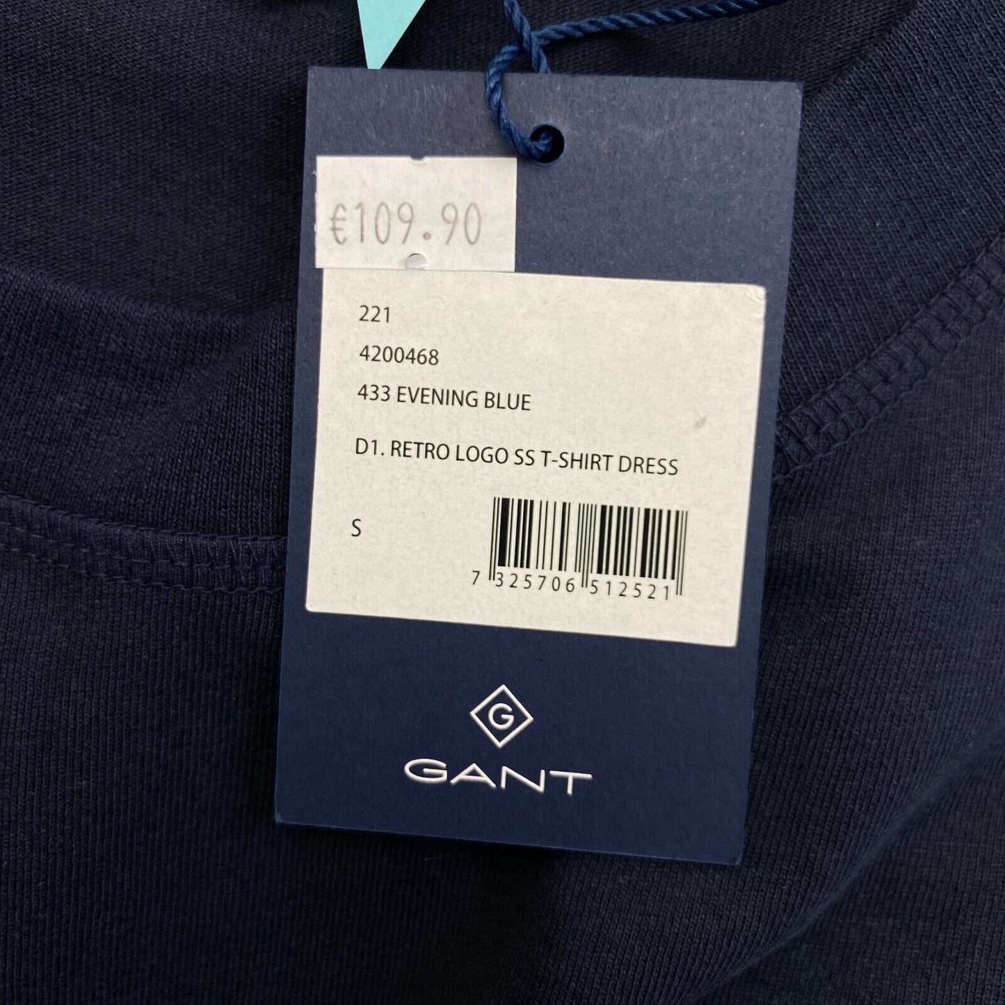 GANT Navy Blue Retro Logo Short Sleeves T Shirt Dress Size S