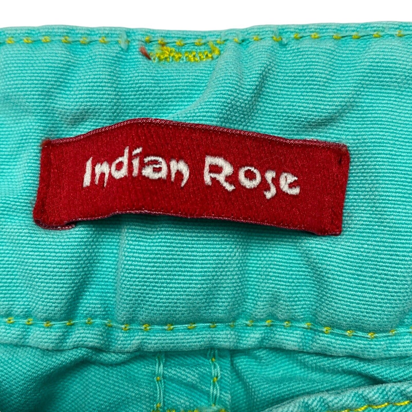 RRP €165 INDIAN ROSE Turquoise Vert 100% Coton Pantalon Pantalon Taille 26 W28 L34