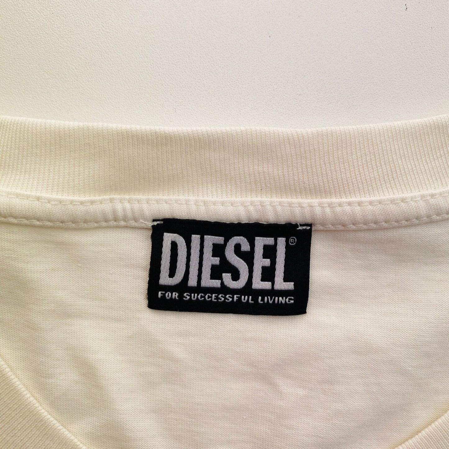 DIESEL Men White T-DIEGOR-G10 Crew Neck Short Sleeves T Shirt Size XL