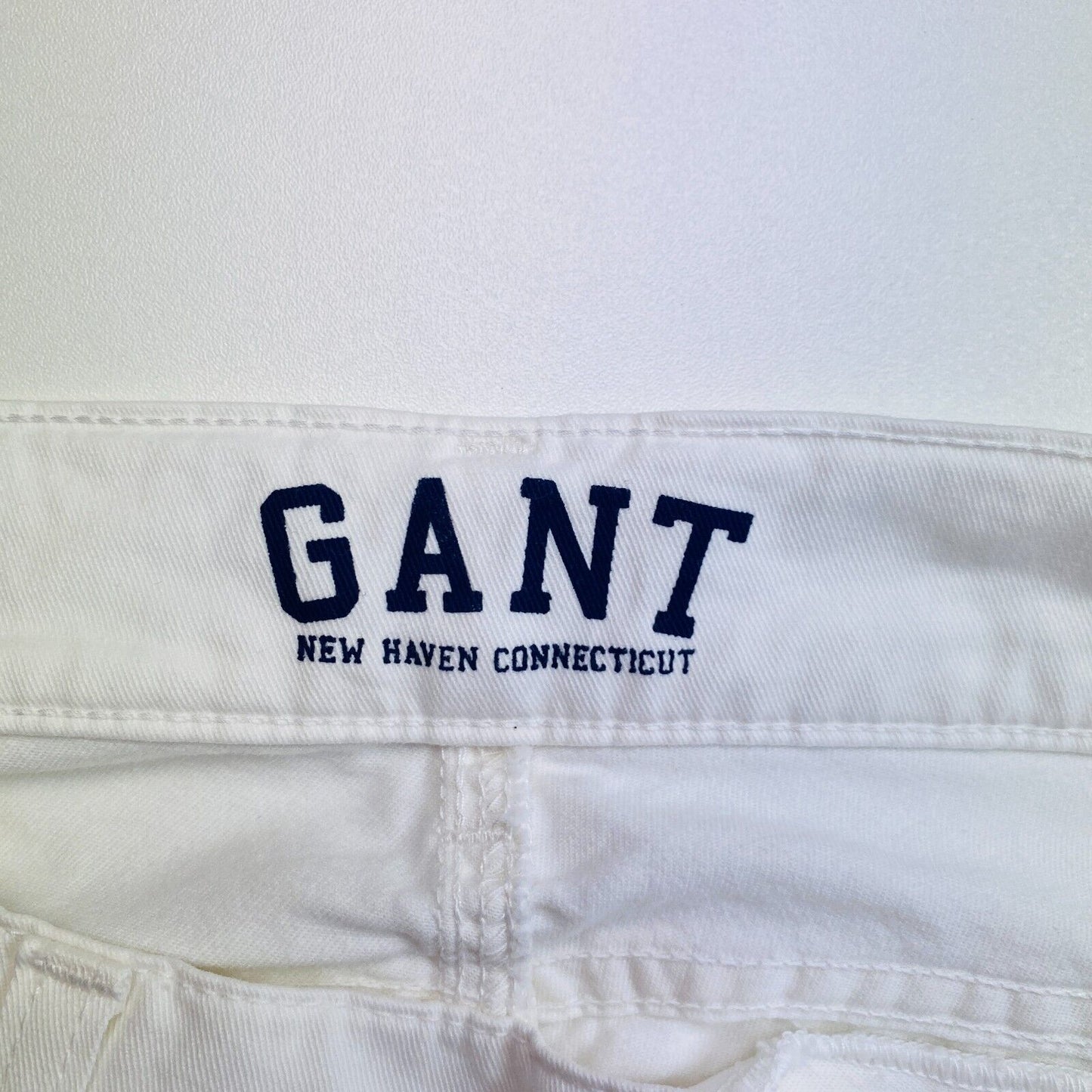 GANT Women White High Waist Flared Pants Trousers Size W32 L34