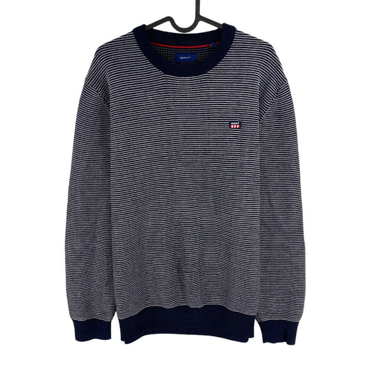 GANT Navy Blue Light Texture Crew Neck Sweater Pullover Size M