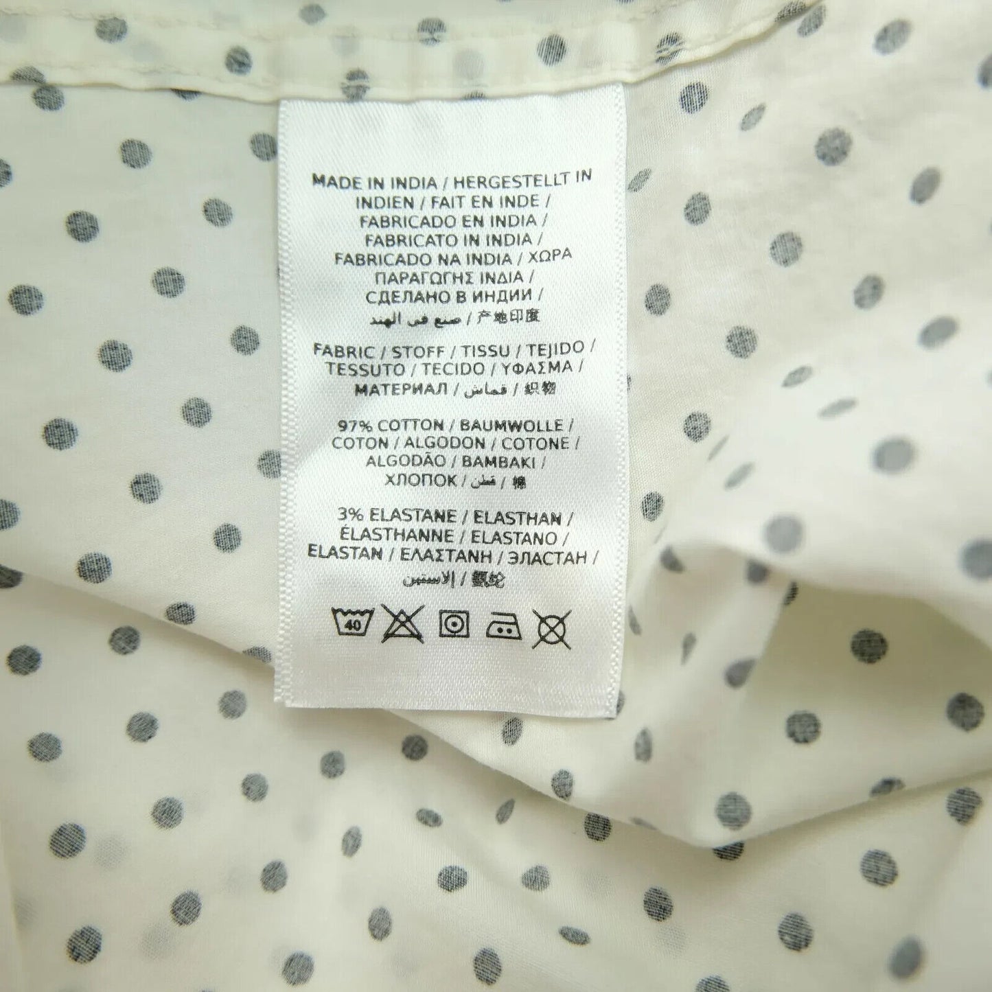 GANT Women White Polka Dot Print Shirt Size EU 34 UK 8 US 4