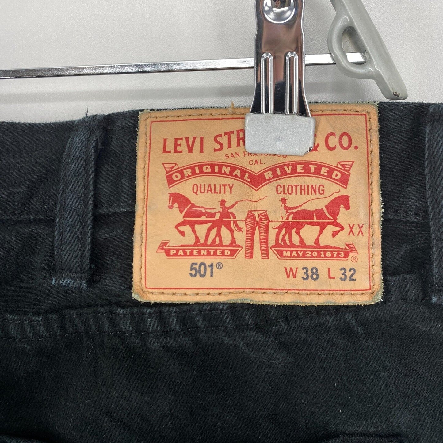 Levi's 501 Black Original Regular Straight Fit Jeans W38 L32