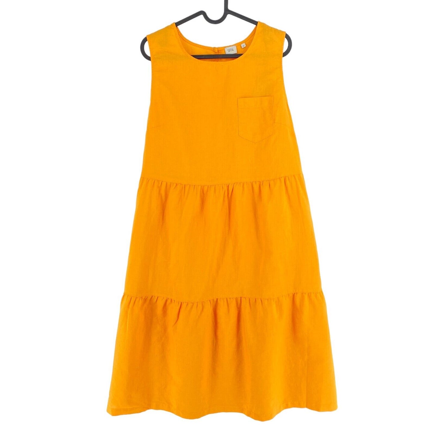 CAMEL ACTIVE Yellow Linen Cotton Sleeveless A Line Ruffle Dress Size M