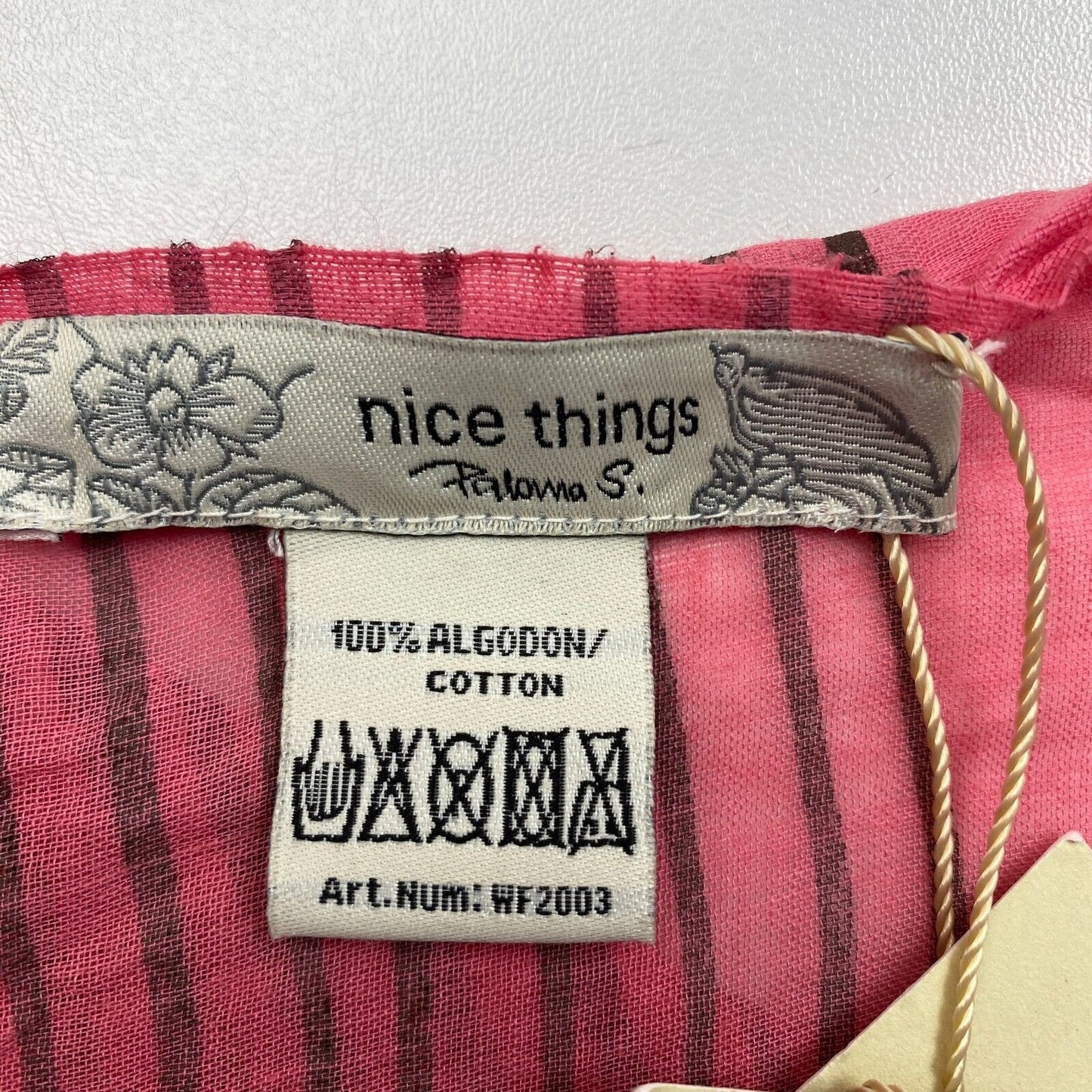 Nice Things By Paloma S. Pink Non Sense Eyes Printed Scarf Shawl