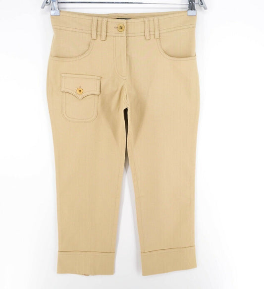 RRP €115 TOY GIRL Light Brown Regular Fit Capri Pants Size EU 34 UK 8 US 4