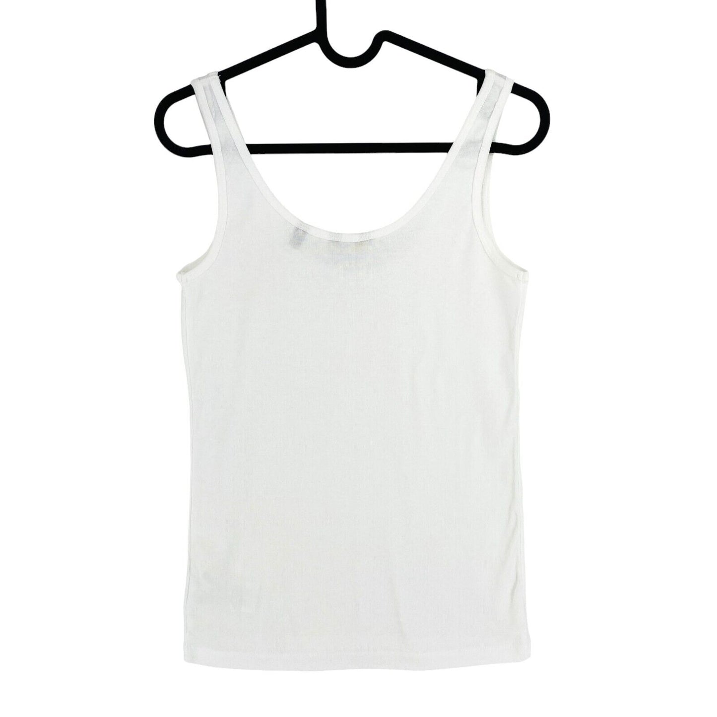 GANT Women White 1x1 Rib Tank Top Size M