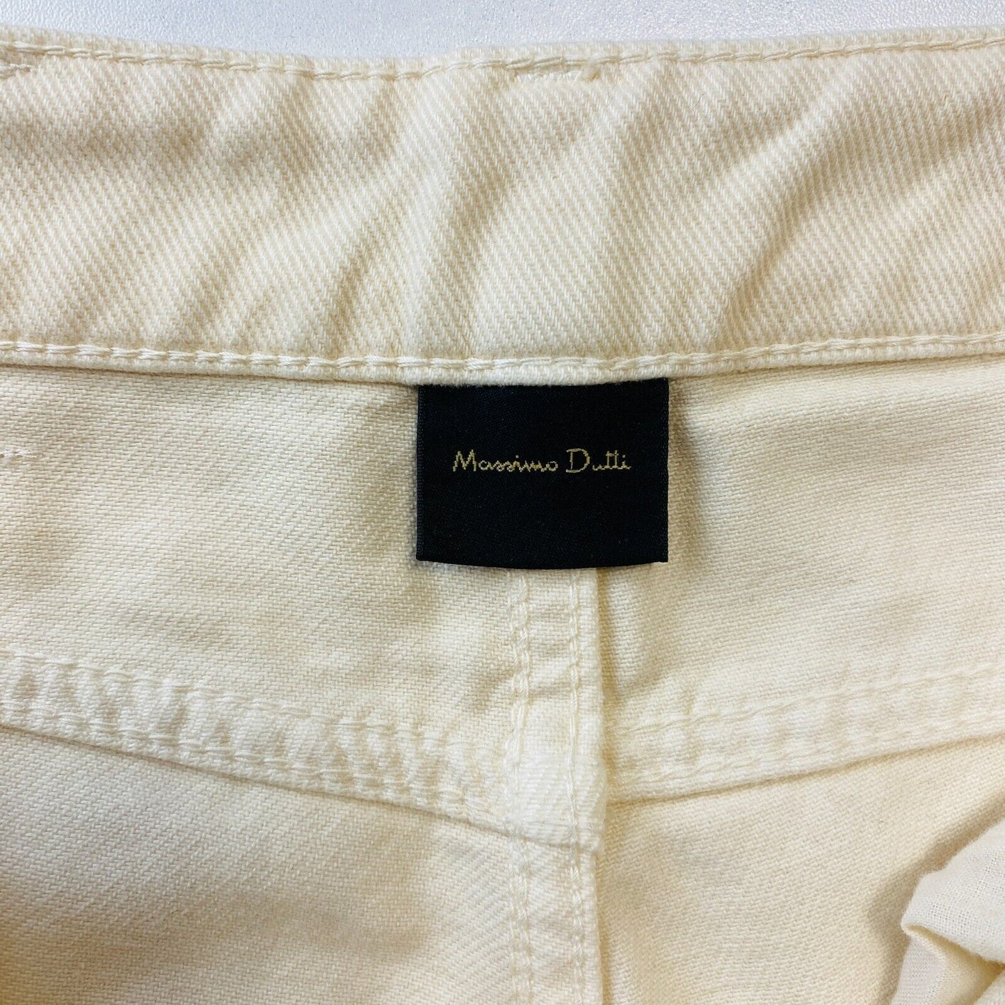 MASSIMO DUTTI Women Beige High Rise Relaxed Wide Leg Fit Jeans Size EUR 34 W26