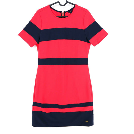 Nautica Red Striped Crew Neck Dress Size 6 / S