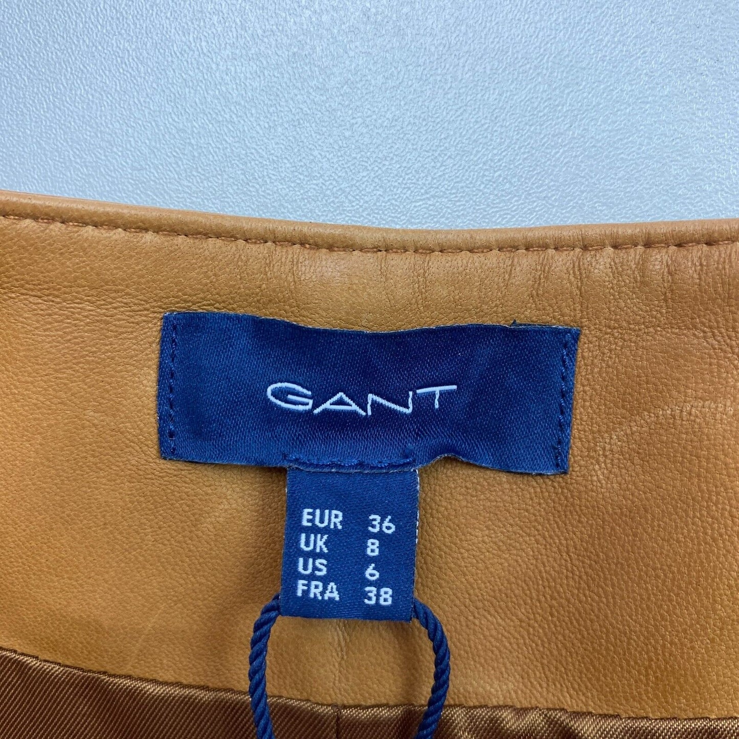 GANT Pantalon coupe décontractée en cuir plissé marron Taille EU 36 UK 8 US 6