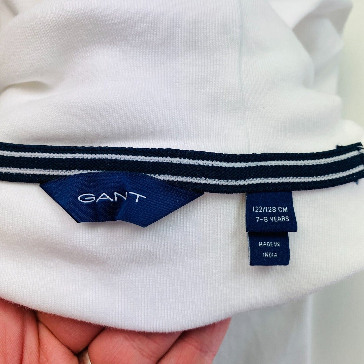 GANT Boys White High Neck Jumper Sweater Size 7-8 Years 122/128 cm