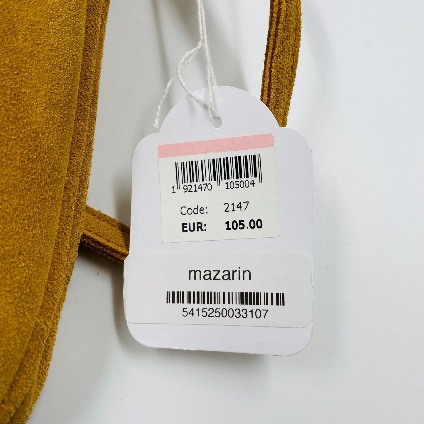 MAZARIN Sac à main en cuir suédé jaune foncé Sac à bandoulière Sac à bandoulière