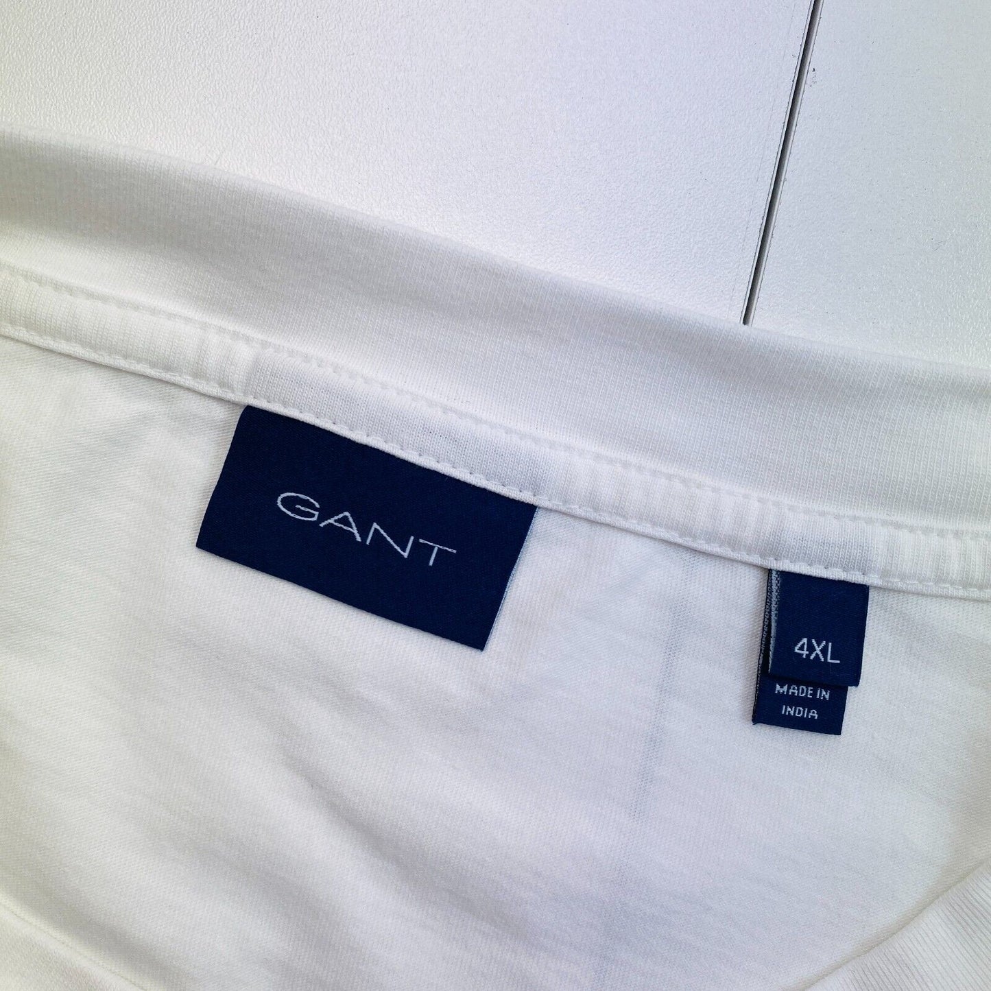 GANT Men White Tonal Archive Shield Crew Neck Short Sleeves T Shirt Size 4XL